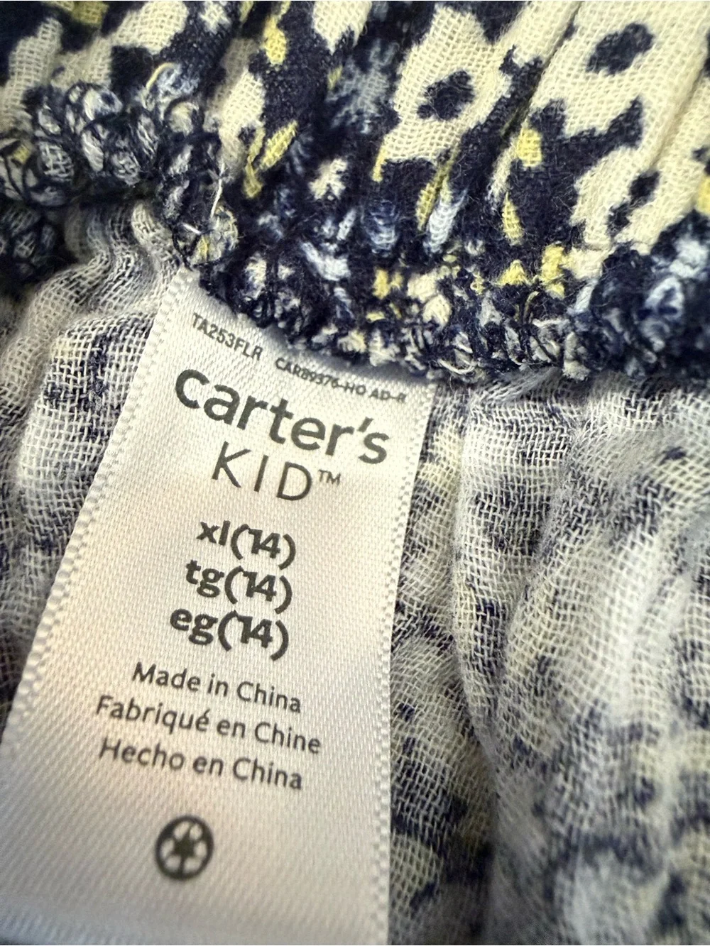 New NWT Oshkosh B’Gosh Navy, White & Yellow Floral Ruffle Mini Skirt XL 14